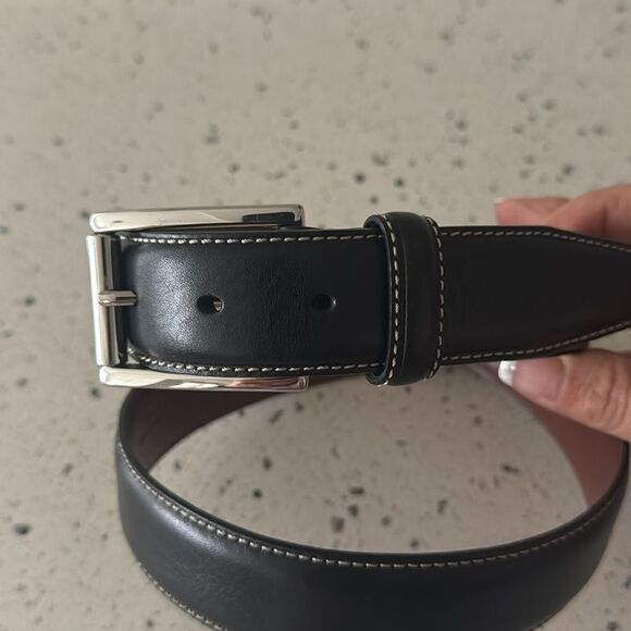 Daniel Cremieux Signature Men's Size 38 Brown Italian Leather Belt Solid Brass - Picture 2 of 12